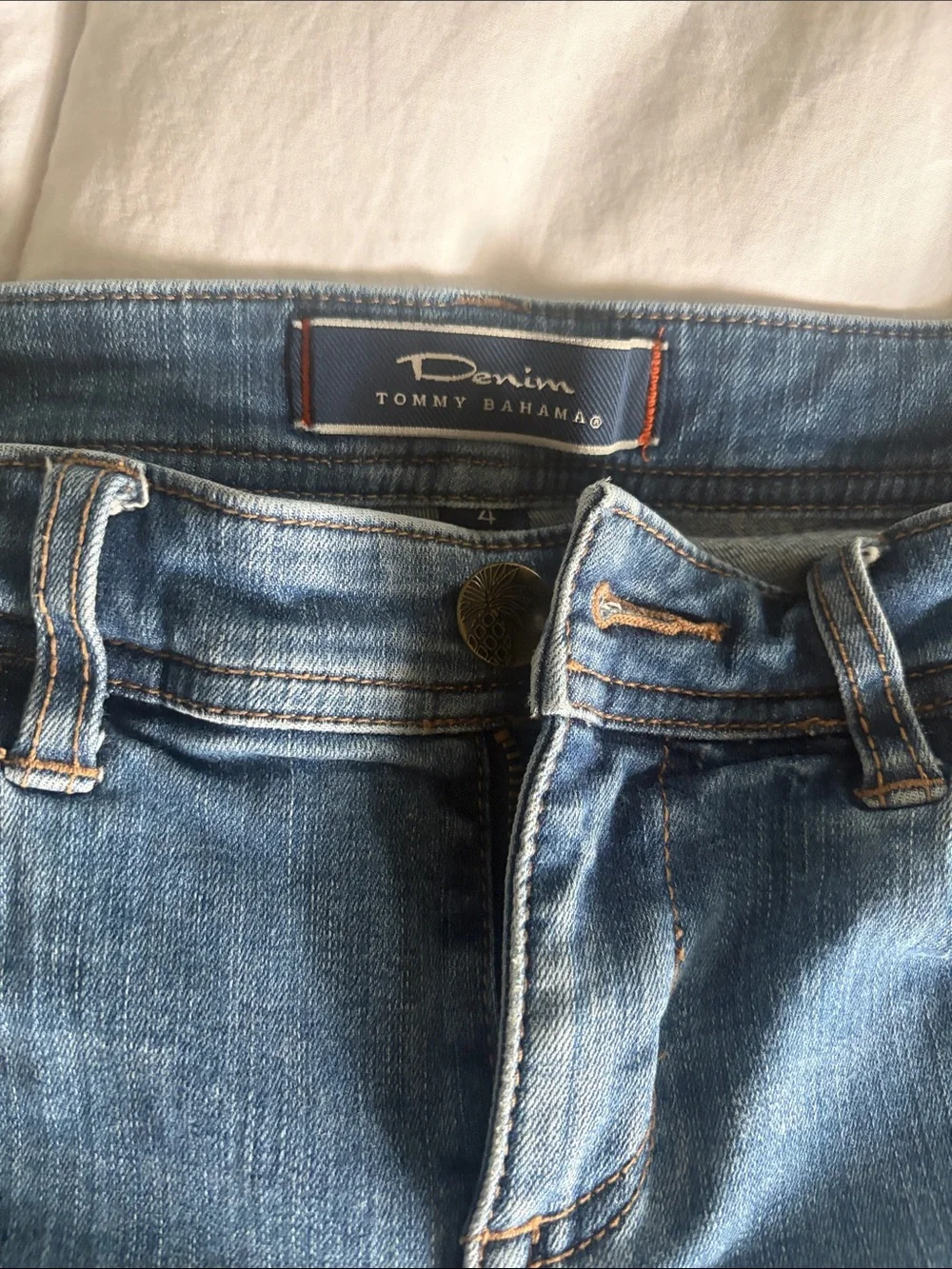 Tommy Bahama Light Blue Rolled-Hem Denim Shorts